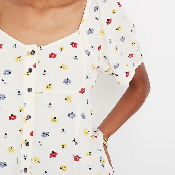 Madewell Seamed Button-Down Shirt in Confetti Floral, Medium - Picture 4 of 8